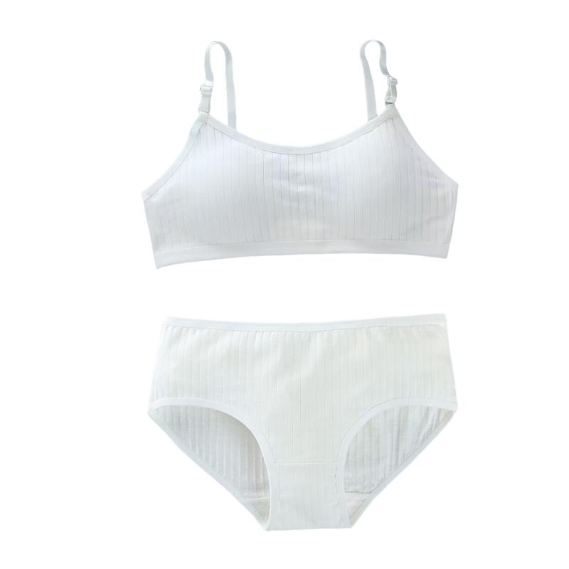 Teen Girls Training Bras Panties Set Kids Puberty Young Girls Cotton Sport Underwear Student Children Camisole Underclothes