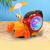 Electric Walking Crab Toy with LED Light Music Toddlers Snail Hermit Crab Crawling Toy Baby Tummy Time Interactive Animal Musical Toy