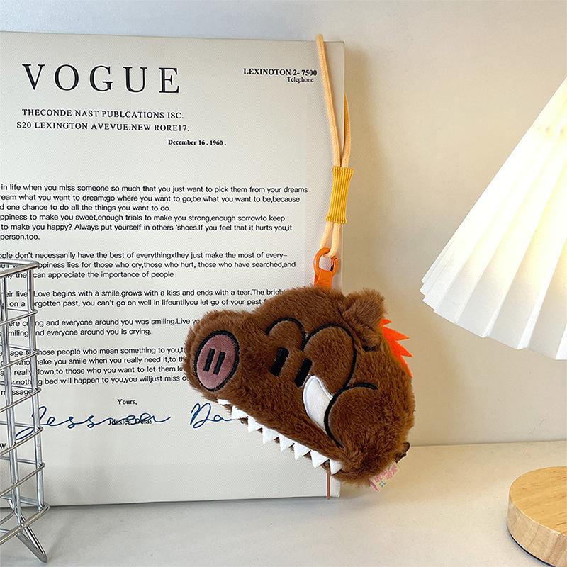 Кавайный плюшевый кошелек для мелочи в виде щенка дикого кабана, креативный мультяшный маленький кошелек, брелок, милый кошелек для мелочи, кошелек на молнии