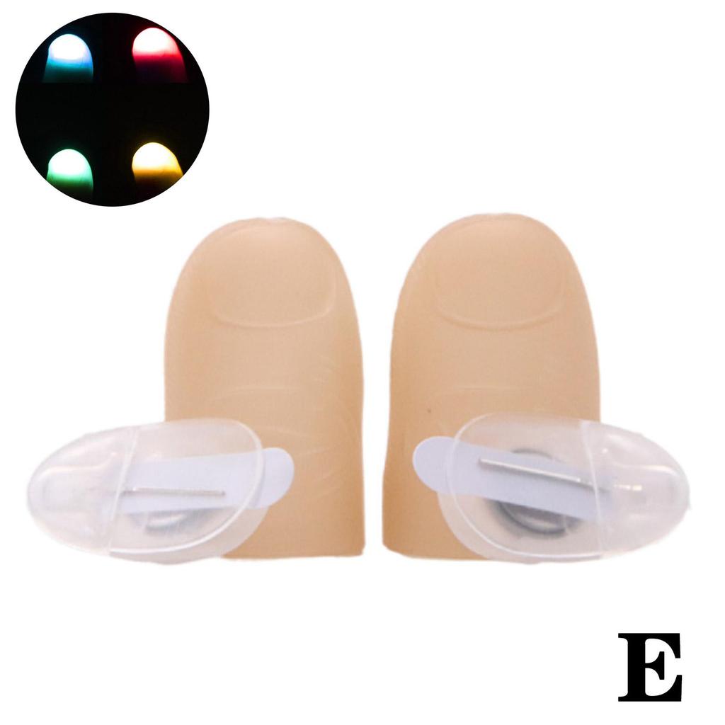 1 пара креативных волшебных лампочек для большого пальца, красные легкие пальцы, 2 красных светящихся реквизита, трюк, светодиодный реквизит, Magic Thum W4V9