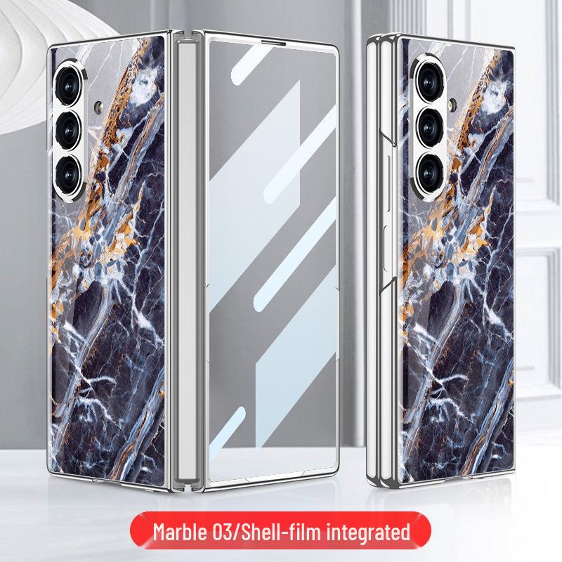 Складывающийся чехол Samsung Z Fold7 Мрамор: Стильная и модная стеклянная крышка для женщин