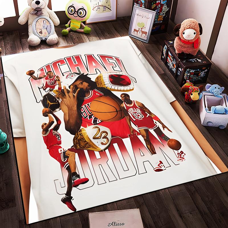 Michael Jordan Basketball Theme Rug Design Non-slip rug suitable for living room and bedroom sofas.