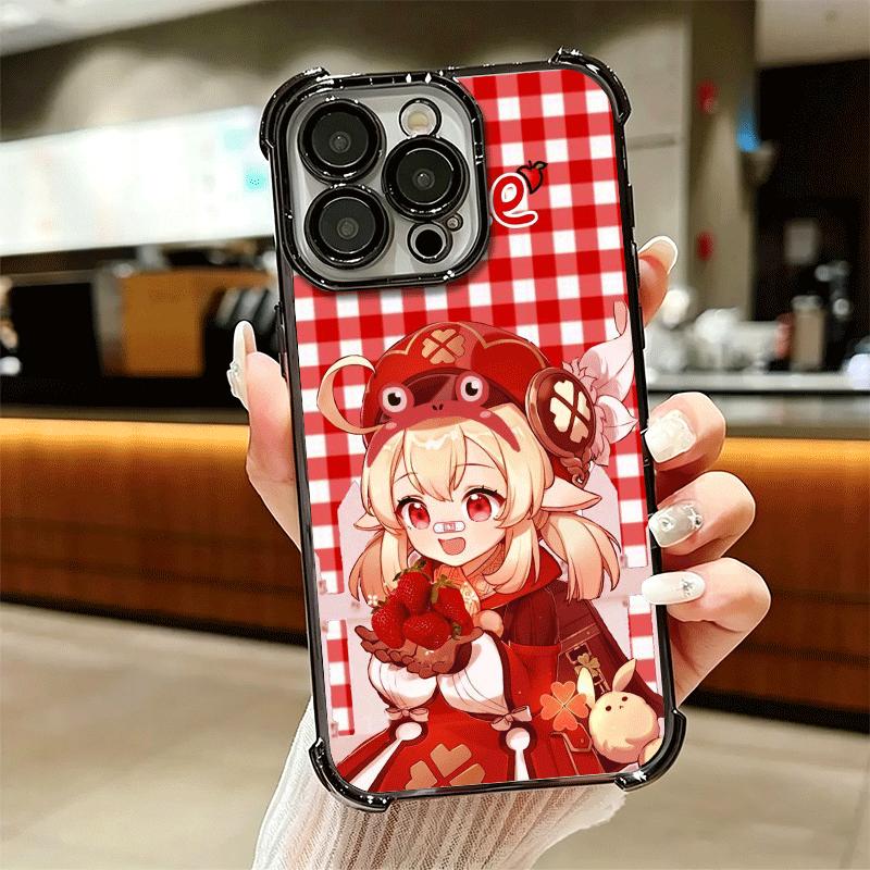Чехол для телефона Genshin Impact Кли с покрытием для iPhone 16 17 Pro Max Air 16E 14 15 Plus 12 13 Mini, противоударный, с подушкой безопасности