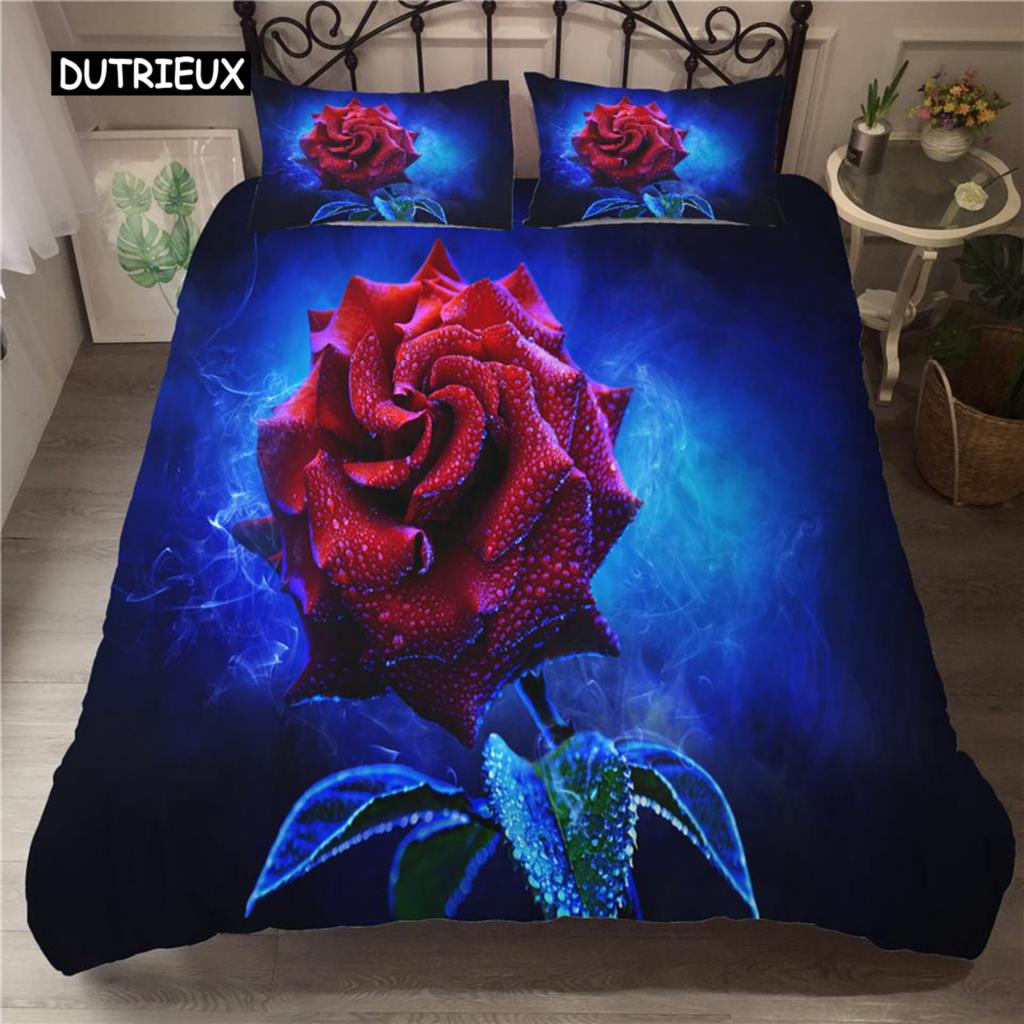 Цветочный пододеяльник, комплект постельного белья, белый узор с бабочками и цветами, фантазийный фиолетовый фон, комплект постельного белья с цветочной тематикой, королевский размер, пододеяльник