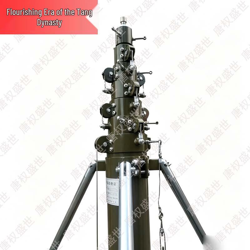 Quick-Install Retractable Lightning Rod for Communication Tents