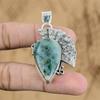 Gift For Her 925 Sterling Silver Natural Moss Agate Gemstone Jewelry Pendant