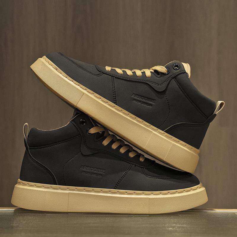 Мужские новые летние универсальные модные повседневные спортивные туфли, подростковые высокие кеды, студенческие трендовые туфли