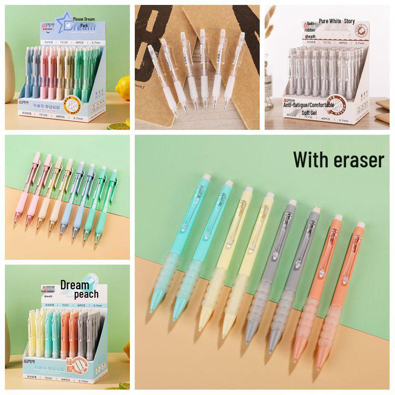 40-Pack Cartoon Mechanical Pencils with Erasers for Student Drawing Activities