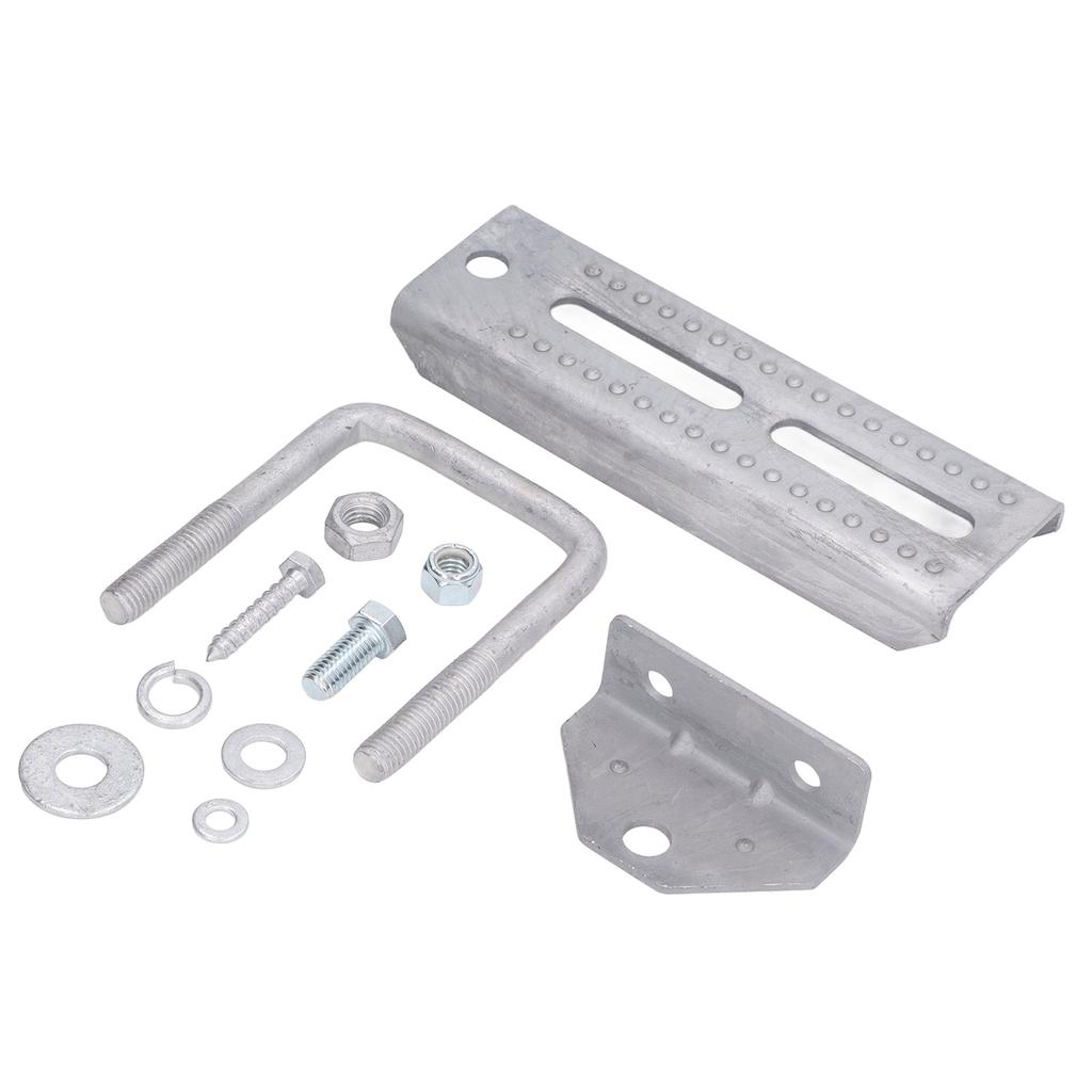 Galvanized Swivel Top Bunk Bracket Kit with Hardware for 3in Wide 3in Tall Boat Trailer Crossmember