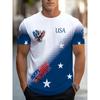 Summer American Flag Men T Shirts 3D Printed Harajuku Round Neck Tee Shirt Casual Short Sleeve Tops Streetwear Fashion Clothing