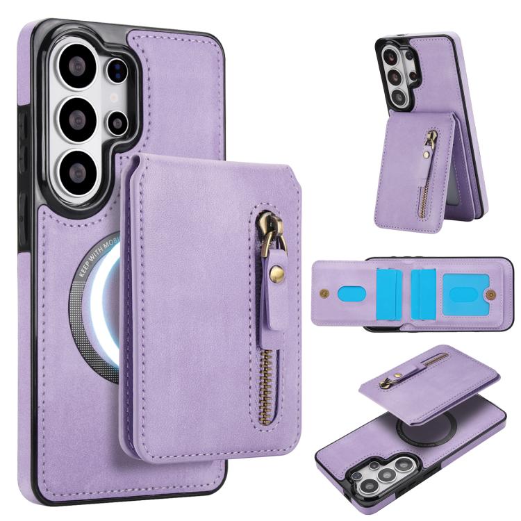Zipper Wallet Split MagSafe Leather Back Phone Case