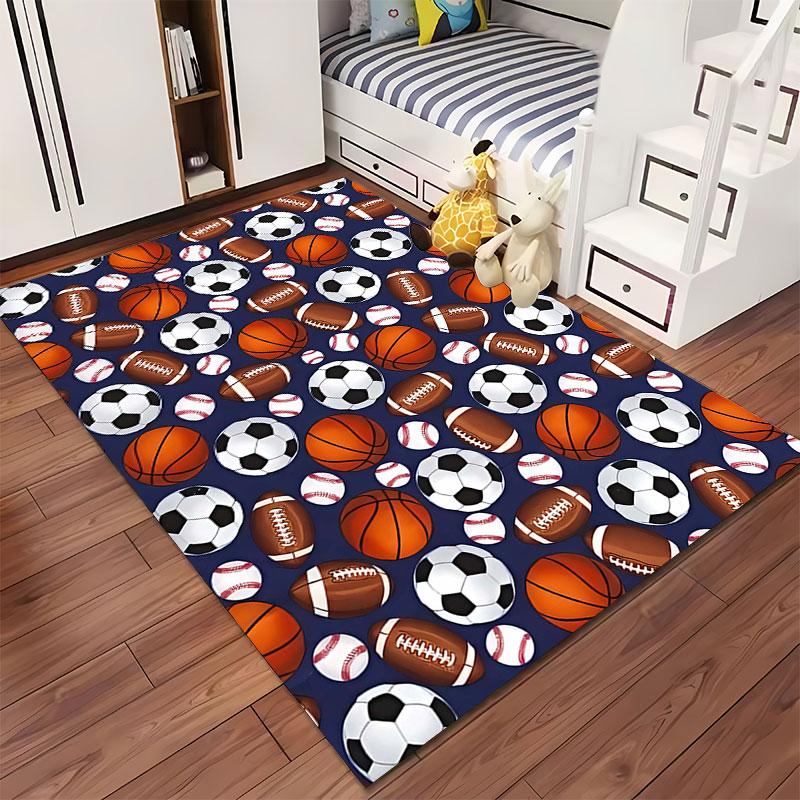 Sports Ball Pattern Carpet suitable as a non-slip mat for the living room or bedroom sofa