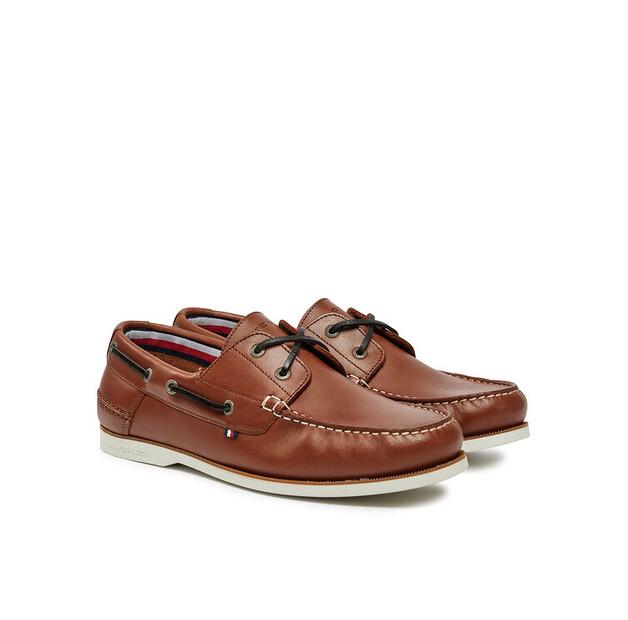 Полуботинки Tommy Hilfiger Th Boat Shoe Core Lth FM0FM05569 коричневый