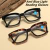 Fashion Reading Glasses Large Frame Anti Blue Light Trendy Eyewear Suitable Reading Books Retro Business Glasses for Man Women