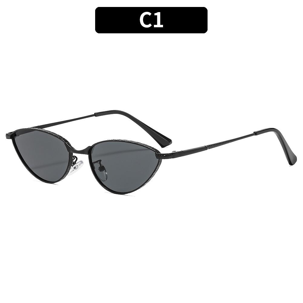 Women's sunglasses men's and women's retro metal cat eye sunglasses