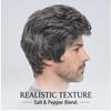 Men's Short Gray Layered Realistic Wig, Heat Resistant Synthetic Hair with Adjustable Breathable Cap for Daily & Casual Wear