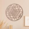 Wooden Wall Art Decor Rustic 12 Inch Hollow Geometry Round Wood for Front Door Housewarming