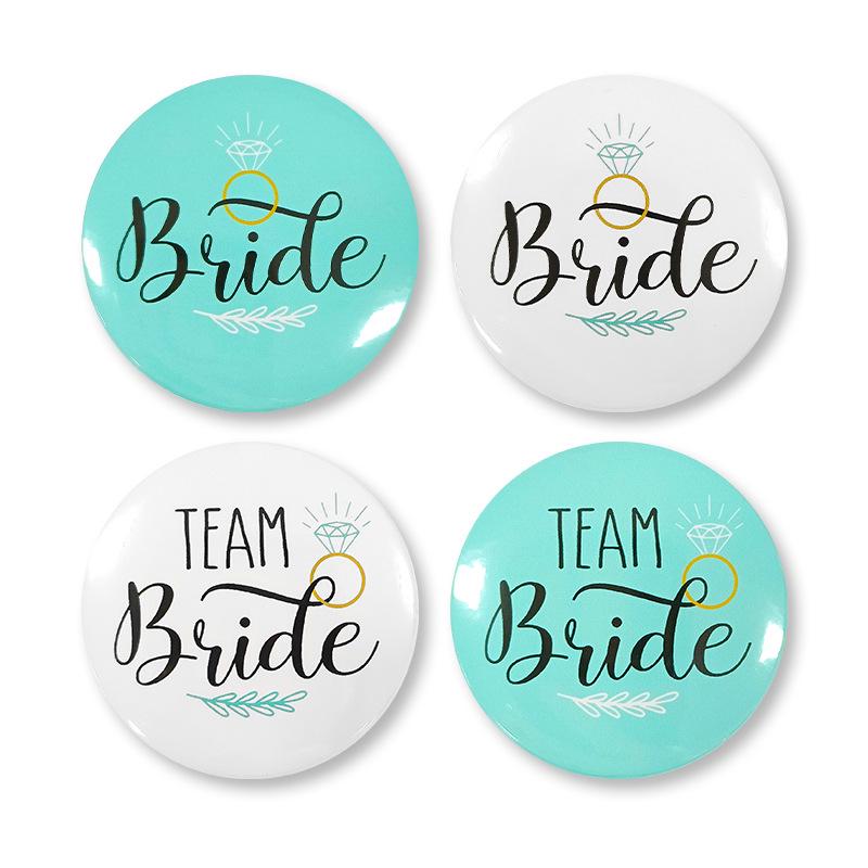 Жестяной значок Team Bride для девичника - 58 мм Праздничное украшение