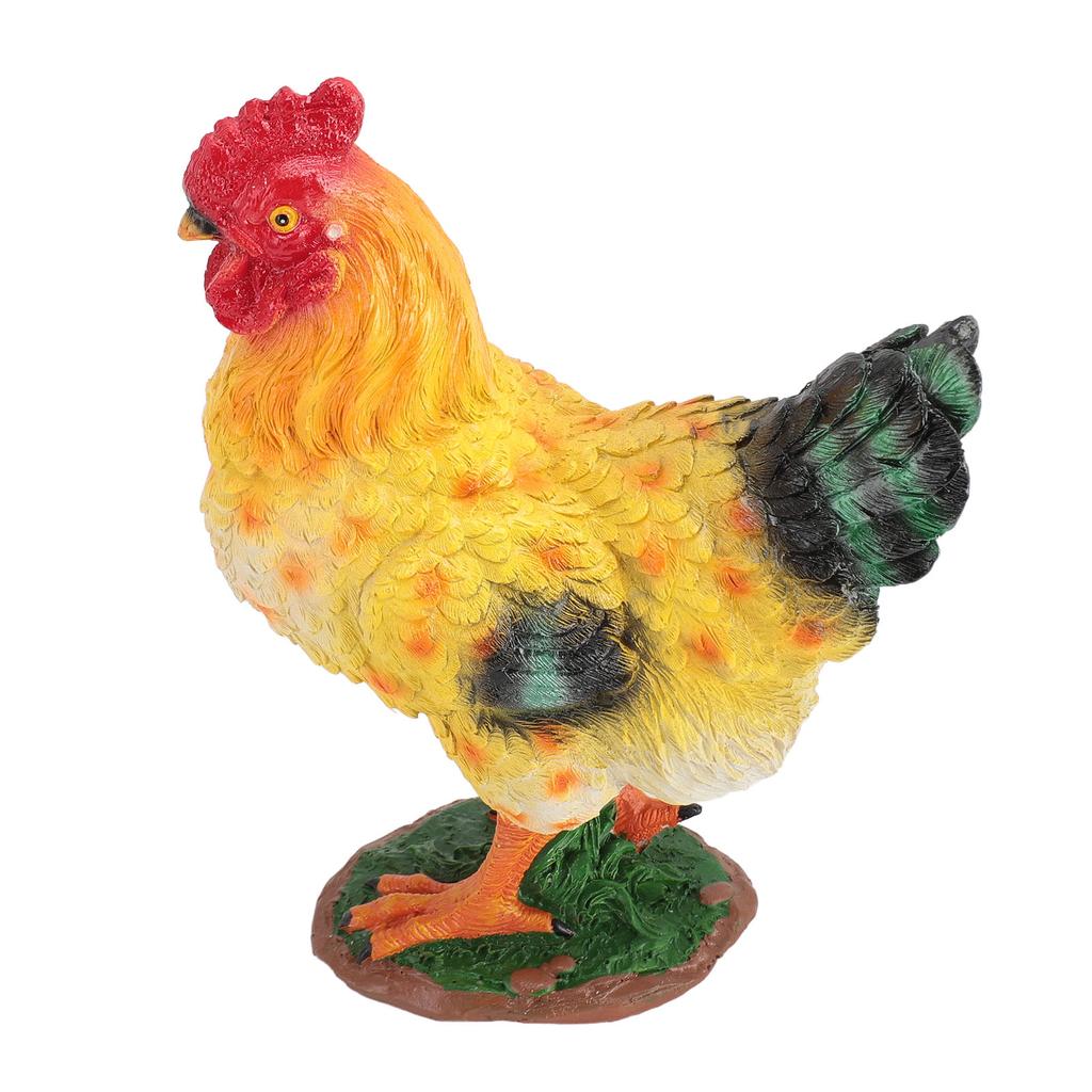 Chicken Figurine Resin Chicken Statue Garden Ornament Farm Animals Collection for Outdoor Backyard Patio Lawn Decoration