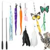 Sutine Cat Toy Set with 8 Replacement Butterfly and Caterpillar Toys, Includes a 125cm Fishing Rod