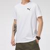 Puma Ess Logo Embroidered Solid Casual Crew Neck T-Shirt Men Tops White 584369-02
