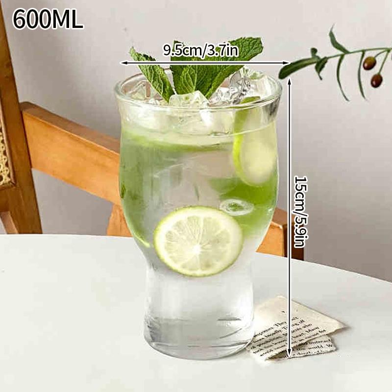 Glass Drinkware Latte Coffee Glass Cold Coffee Cup Iced Juice Milk Water Bottle Aesthetic Cup Wine Cocktail Glass Vaso De Vidrio