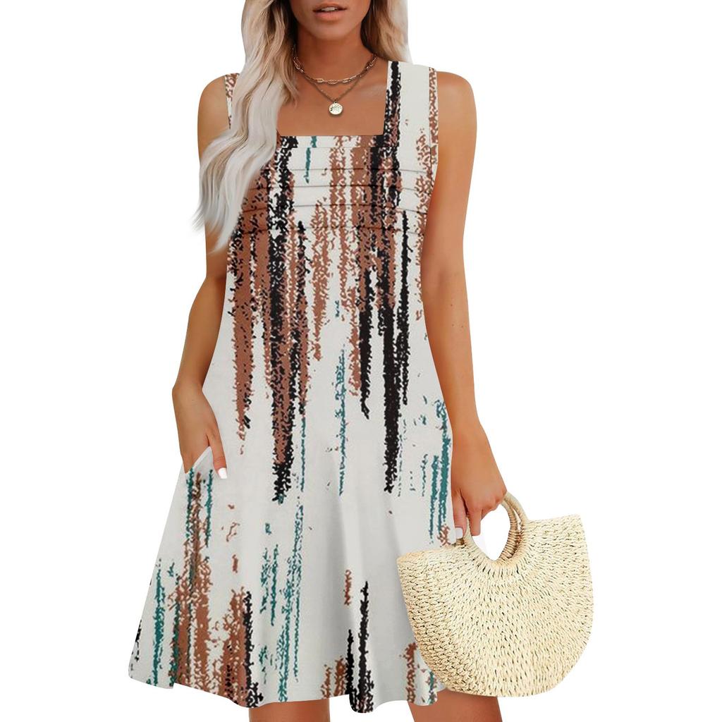 Женские летние повседневные лепестковые узкие полосатые плиссированные однотонные платья