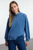 Women's Elegance Style Sweatshirt Indigo Wash Knitted Sweatshirt