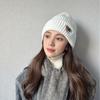 Осенне-зимние шапки для женщин, новые корейские вязаные шапки, универсальные теплые с защитой ушей и модные шерстяные шапки утолщенной вязки
