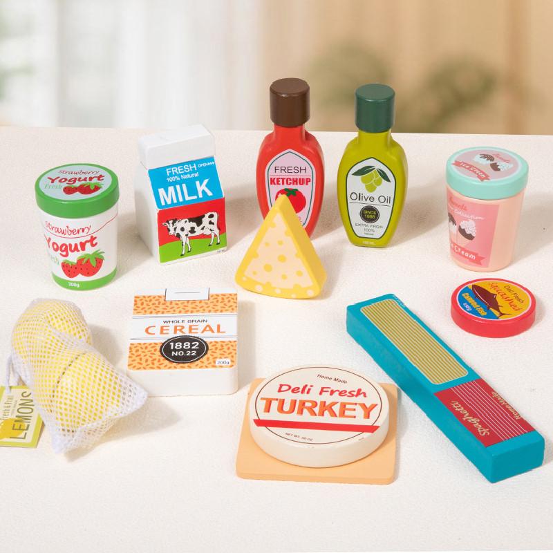 Milk Simulation Wooden Pasta Cheese Flavored Ice Cream Children Set Toys