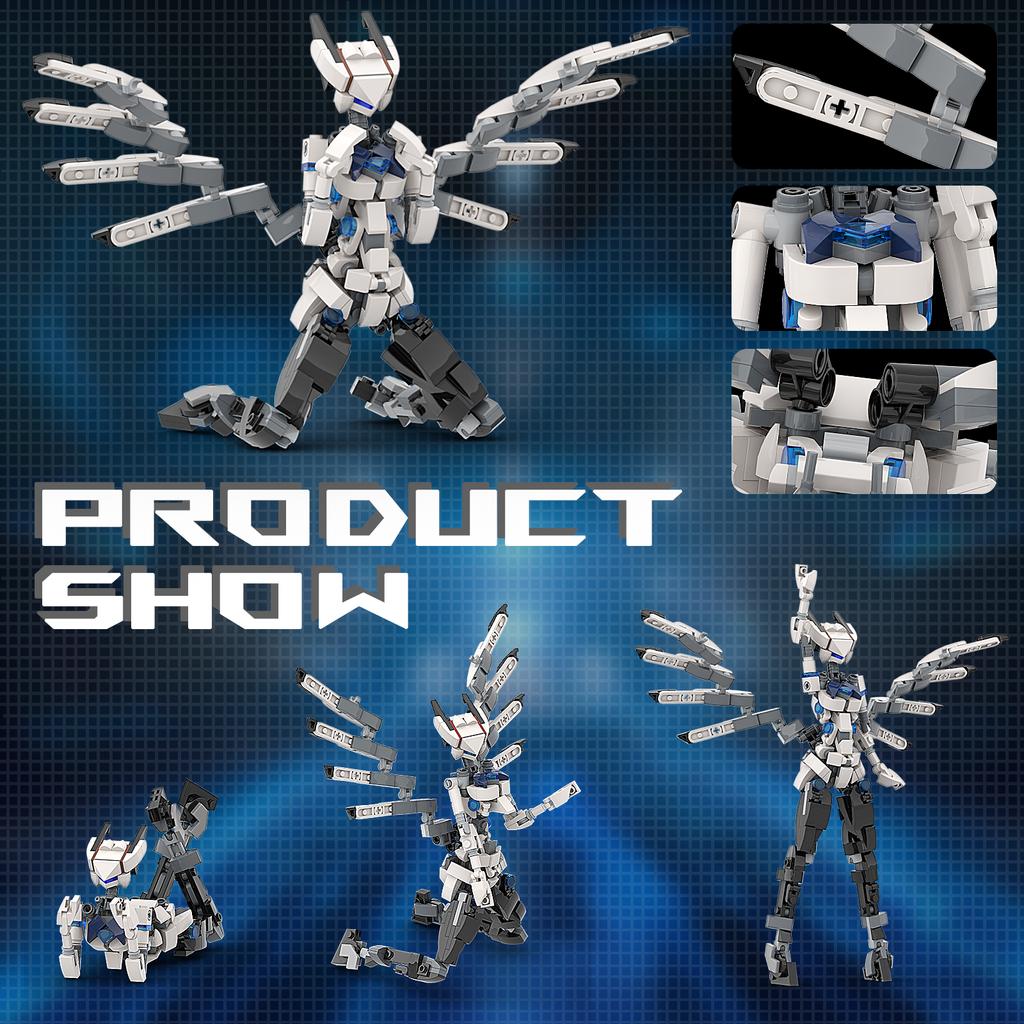 MOC Мобильный костюм Девушка-робот Механическая девушка Модель Модульные конструкторы Игрушки Костюм для Рождества/Сделай сам Детский подарок на день рождения