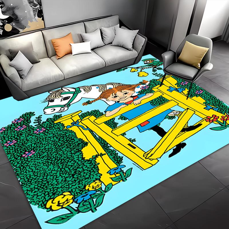 1pc Pippi Longstocking Entrance Mat, Non-Slip Mat Area Rug,Room Decor, Outdoor Decor, Kitchen Rug,Doormat - Machine Washable, Easy to Clean