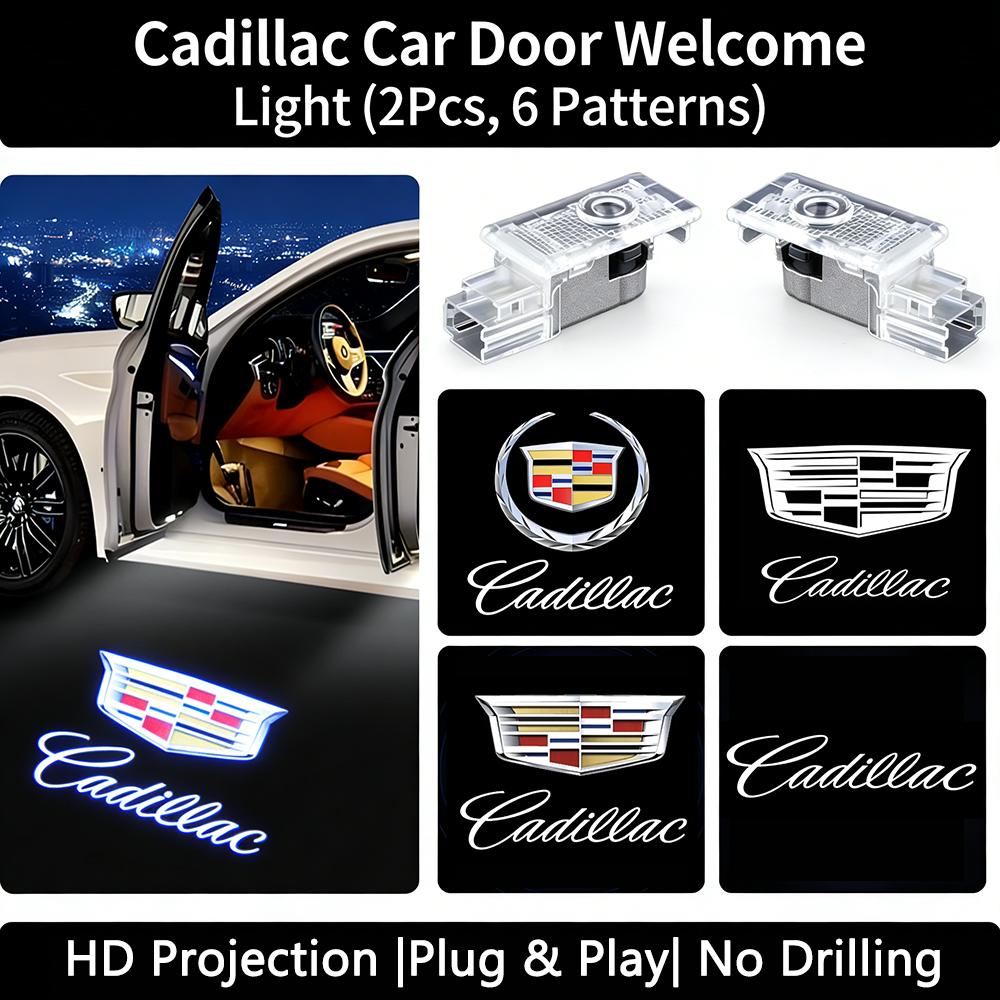 VEO2 2Pcs Cadillac Car Door Welcome Light HD Projector Lamp For CT4 CT5 XT4 XT5 XT6 ATS CTS XTS Auto Courtesy Light Car Accessories