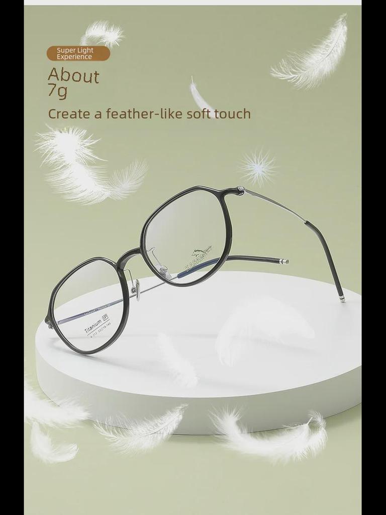 Danyang Olive Green Ultra-Light Оправа для очков для близорукости - Модная титановая оправа Feather для женщин и мужчин