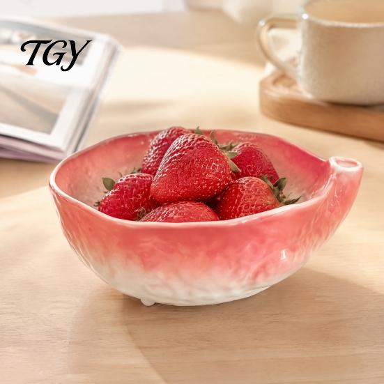 Sophisticated Ceramic Kitchen Decor Berry Washing Bowl with Drainage Holes, Fruit Essential for Lovers Rinse Basin, Colander Fresh Berries Vegetables