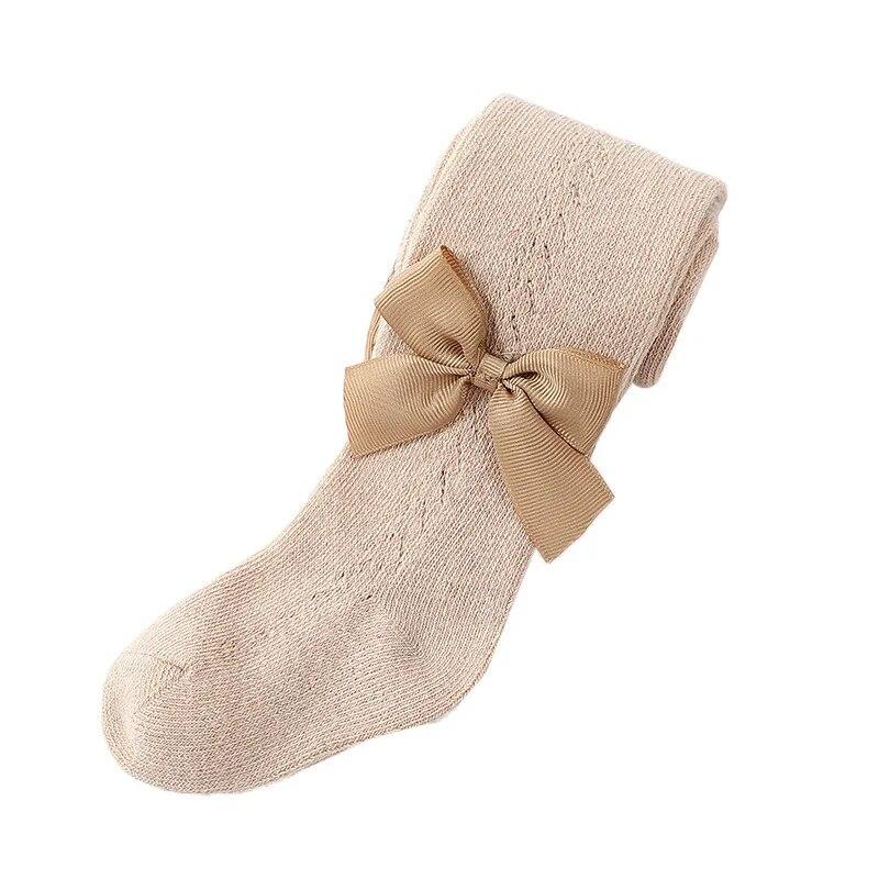1 пара колготок для маленьких девочек, колготки в европейском стиле в стиле ретро, колготки с бантом для маленьких девочек, весенне-осенние дышащие чулки для детей 0-4 лет