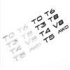 3D Chrome ABS T0/T3/T4/T5/T6/T7/T8/V8 AWD Lettering Emblem Trunk Badge For XC40 XC60 XC70 XC90