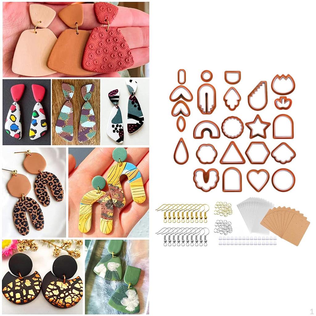 124 шт. Резак для полимерной глины для сережек Прочный Разной формы Широкое применение Аксессуары