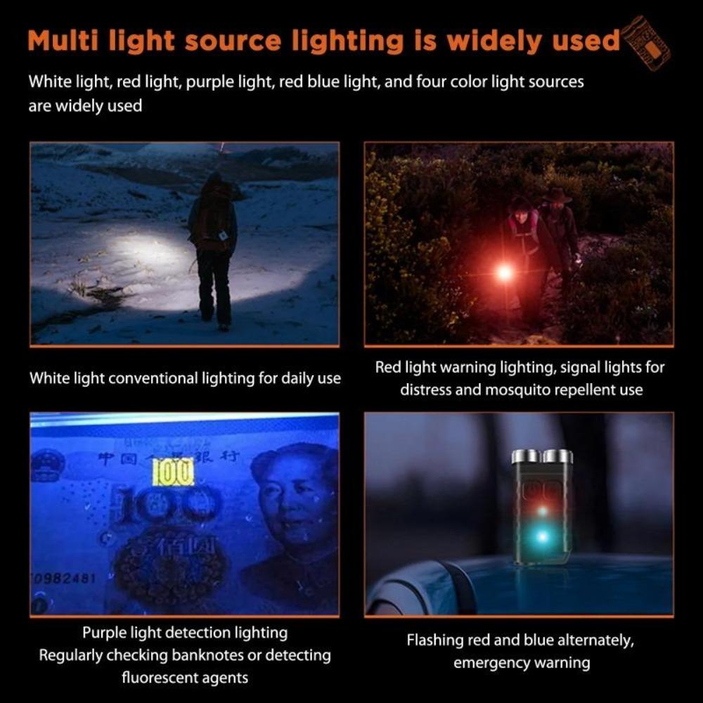 EDC Flashlight V3 Mini Flashlight Keyback Light Led Work Light Type-C перезаряжаемый фонарик с магнитом для кемпинга в чрезвычайных ситуациях