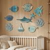 10Pcs Retro Ocean Animal Decoration Wall Art Fish Wall Decor Vintage Fish Decorative Plate  Hawaiian
