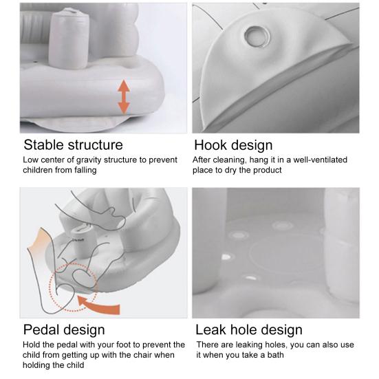 Непротекающее надувное детское кресло из ПВХ с рисунком медвежонка, надувное детское сиденье для бассейна