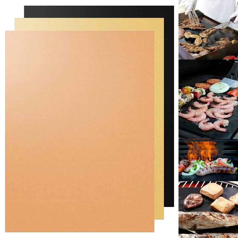 Vogue антипригарный тефлоновый лист для гриля, 2 шт./компл., термостойкость, легко очищаемый коврик для гриля для барбекю, коврик для выпечки, кухонные инструменты