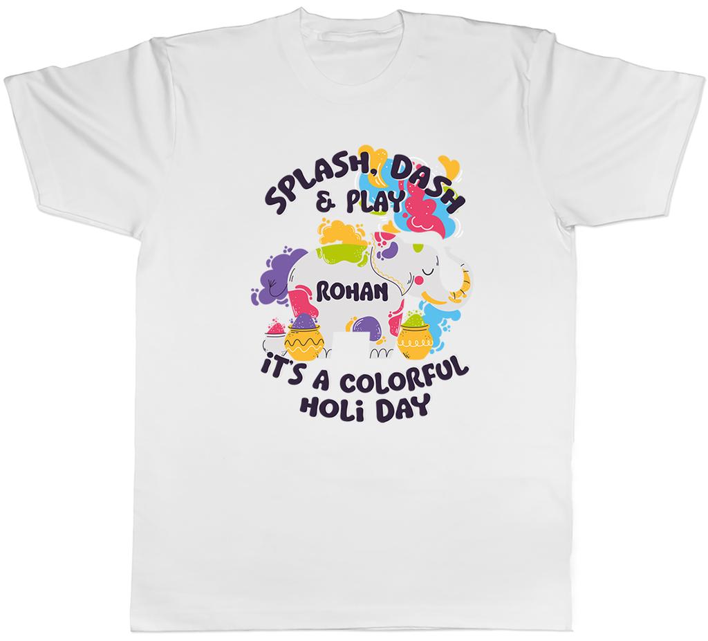 Personalised Holi Festival Splash Dash Play Unisexs TShirt Tee Gift Top