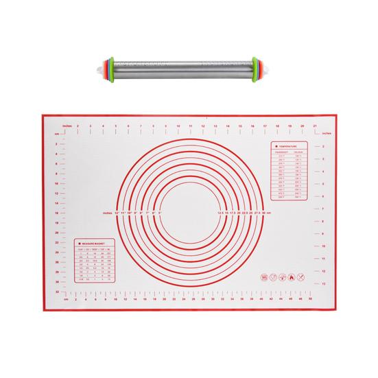 Скалка из нержавеющей стали с кольцами толщины для выпечки, регулируемая раскатка теста