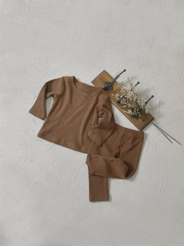 Осенний детский пижамный комплект: Эластичный, удобный, грубый пит-стиль для мальчиков и девочек