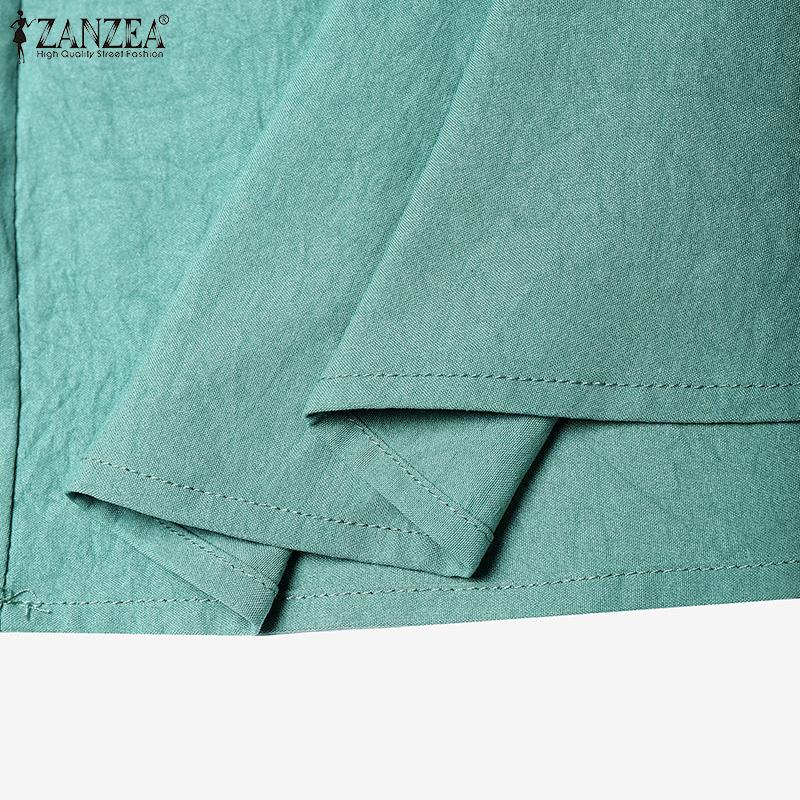 ZANZEA Женские повседневные свободные летние укороченные брюки с эластичной резинкой на талии