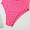 Swimwear Crinkle Cloth Sexy One-piece Bikini Swimsuit with One Shoulder