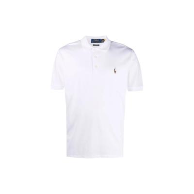Polo SS22 Solid Plain Knit Polo Shirt Short Sleeves Men tops White 710713130-003