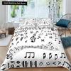 Music Notes Bedding Set for Kids Adult Duvet Cover King Queen Size Print Bed Set Home Textiles Bedclothes 2/3Pcs Duvet Cover Set