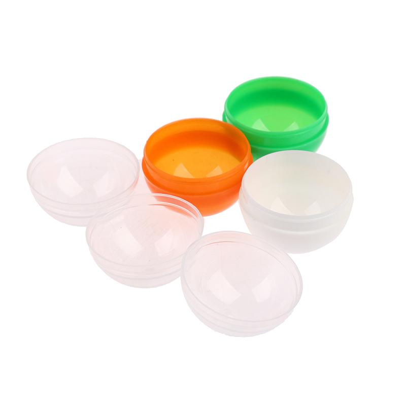 100Pcs Plastic Empty Toy Vending Capsules Half Clear Half Color Round Ball